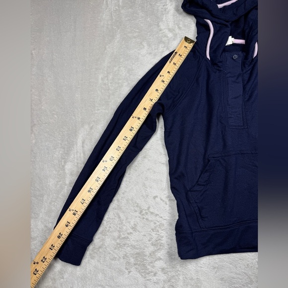 Crewcuts J.Crew Girls Supersoft Half Zip Hoodie Navy Blue Purple Pullover 6/7 - Picture 10 of 16